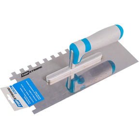 TOP STRONG Gletiera 280x120mm cu dinti TS Pentru tencuit si gletuit adezivi si ipsos Otel lustruit cu dinti Top Strong - scule electrice si unelte profesionale - BricoMart