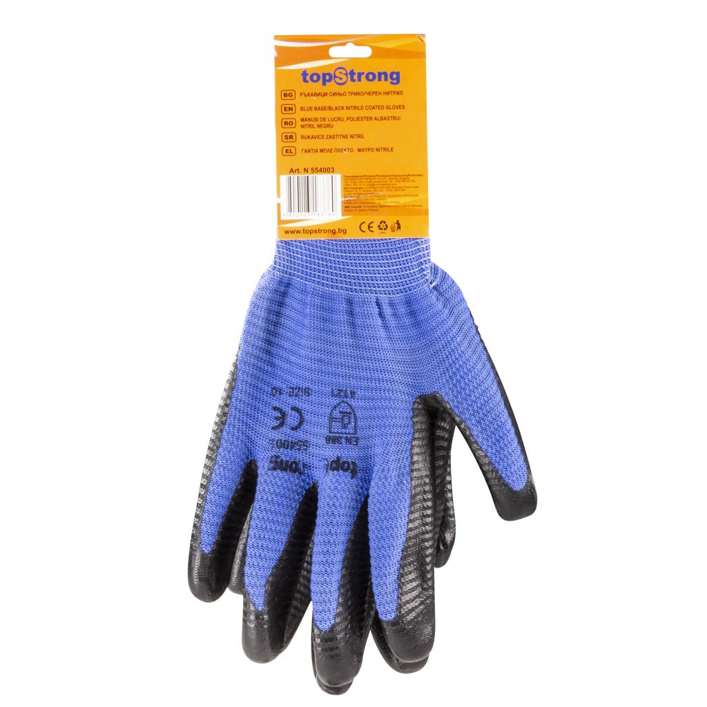 TOP STRONG Manusi latex baza neagra TS Complet acoperite cu nitril Din poliester fara cusaturi Top Strong - scule electrice si unelte profesionale - BricoMart