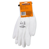 TOP STRONG Manusi poliuretan – alb, marime 10 Complet acoperite cu poliuretan Din poliester fara cusaturi Top Strong - scule electrice si unelte profesionale - BricoMart