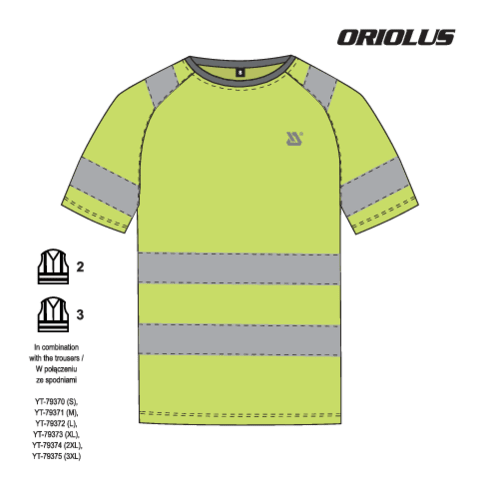 Tricou reflectorizant oriolus YATO YT-79378, L - imagine 5