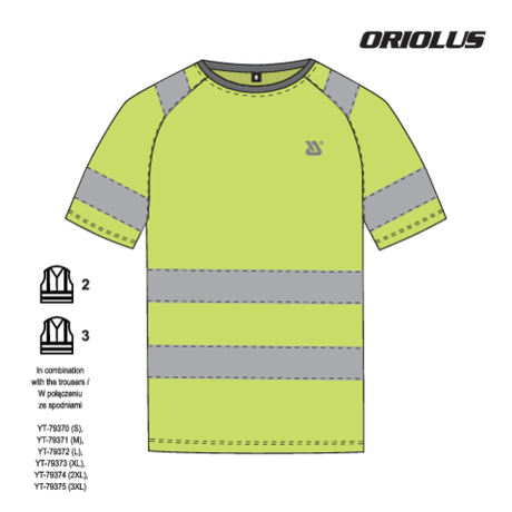 Tricou reflectorizant oriolus YATO YT-79380, 2XL - imagine 5