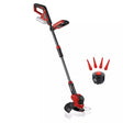 Trimmer pe acumulator Einhell GE-CT 18/25-1 Li-Solo Power X-Change, 18 V, latime taiere 25 cm, cap motor rotativ si inclinabil, inclusiv 20 lame plastic de rezerva, 1 bobina fir trimmer, fara baterie - imagine 1