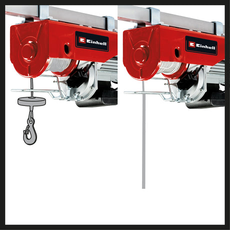 Troliu cu cablu Einhell TC - EH 1000 (1600 W, pentru ridicarea a pana la 500 kg la 18 m, pana la 999 kg la 9 m, functie de oprire, frana automata, decuplare automata a limitei, incl. rola de ghidare + blocare de siguranta, cablu de 18 m Ø 6 mm Einhell - scule electrice si unelte profesionale - BricoMart