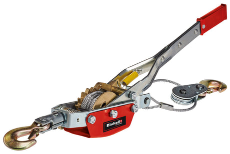 Troliu manual cu parghie Einhell TC - LW 2000, cablu de 3,3 metri fara rasucire, sarcina utila maxima cu rola de ghidare de 2000 kg, inclusiv o rola de ghidare cu carlig de sarcina si zavor de retinere Einhell - scule electrice si unelte profesionale - BricoMart