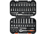 TRUSA CHEI TUBULARE STHOR 58643 + BITI STHOR, 1/4 - 56 PIESE STHOR - scule electrice si unelte profesionale - BricoMart
