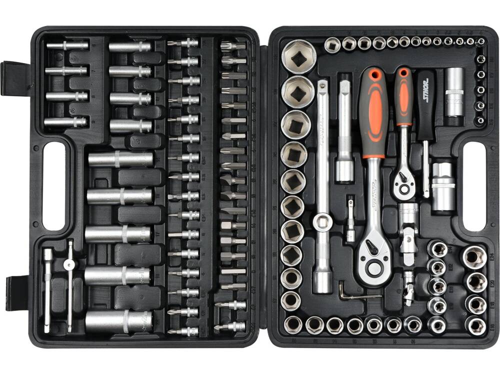 TRUSA TUBULARE 1/2 - 1/4, STHOR 58685 108 PIESE STHOR - scule electrice si unelte profesionale - BricoMart