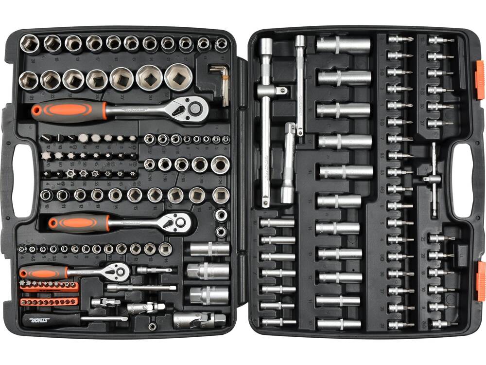 TRUSA TUBULARE 1/2 - 3/8 - 1/4, STHOR 58688 173 PIESE STHOR - scule electrice si unelte profesionale - BricoMart