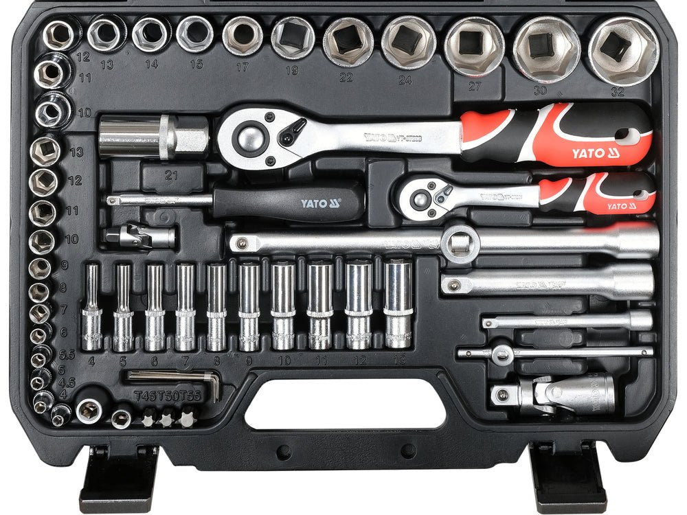 TRUSA TUBULARE 1/4'', 1/2'' 93 PIESE Yato YT - 38784 - 6.3 mm, 12.7 mm, CrV Yato - scule electrice si unelte profesionale - BricoMart