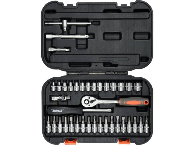 TRUSA TUBULARE 1/4, STHOR 58640 38 PIESE STHOR - scule electrice si unelte profesionale - BricoMart