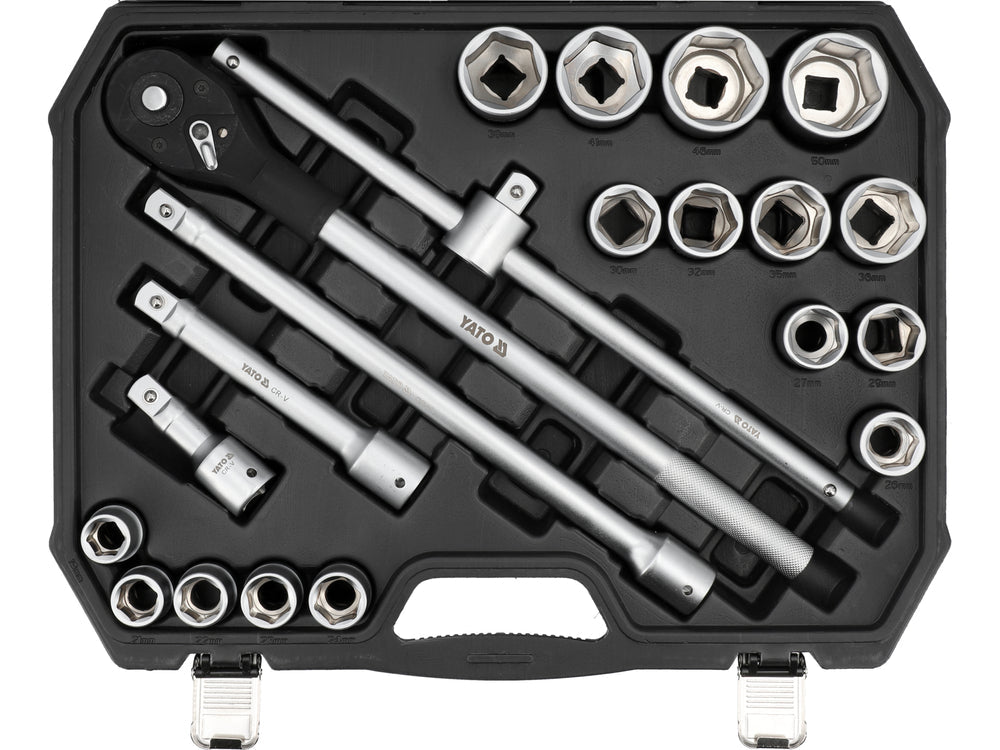 TRUSA TUBULARE 3/4'' 21 PIESE Yato YT - 13351 - 19.0 mm, 50 mm, 400 mm, 450 mm Yato - scule electrice si unelte profesionale - BricoMart
