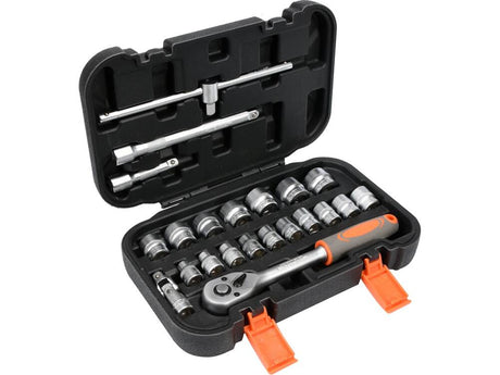 TRUSA TUBULARE 3/8, STHOR 58661 22 PIESE STHOR - scule electrice si unelte profesionale - BricoMart