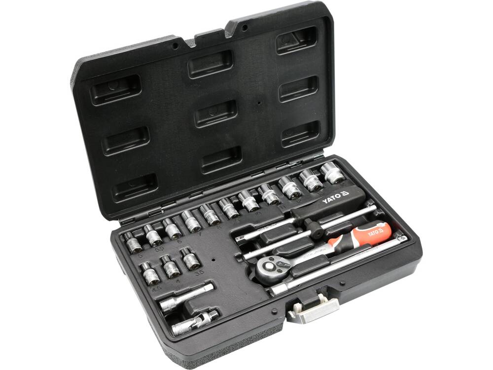TRUSA TUBULARE+ANTRENOR, 20 YATO YT - 14491 BUC, 1/4, CR - V YATO - scule electrice si unelte profesionale - BricoMart