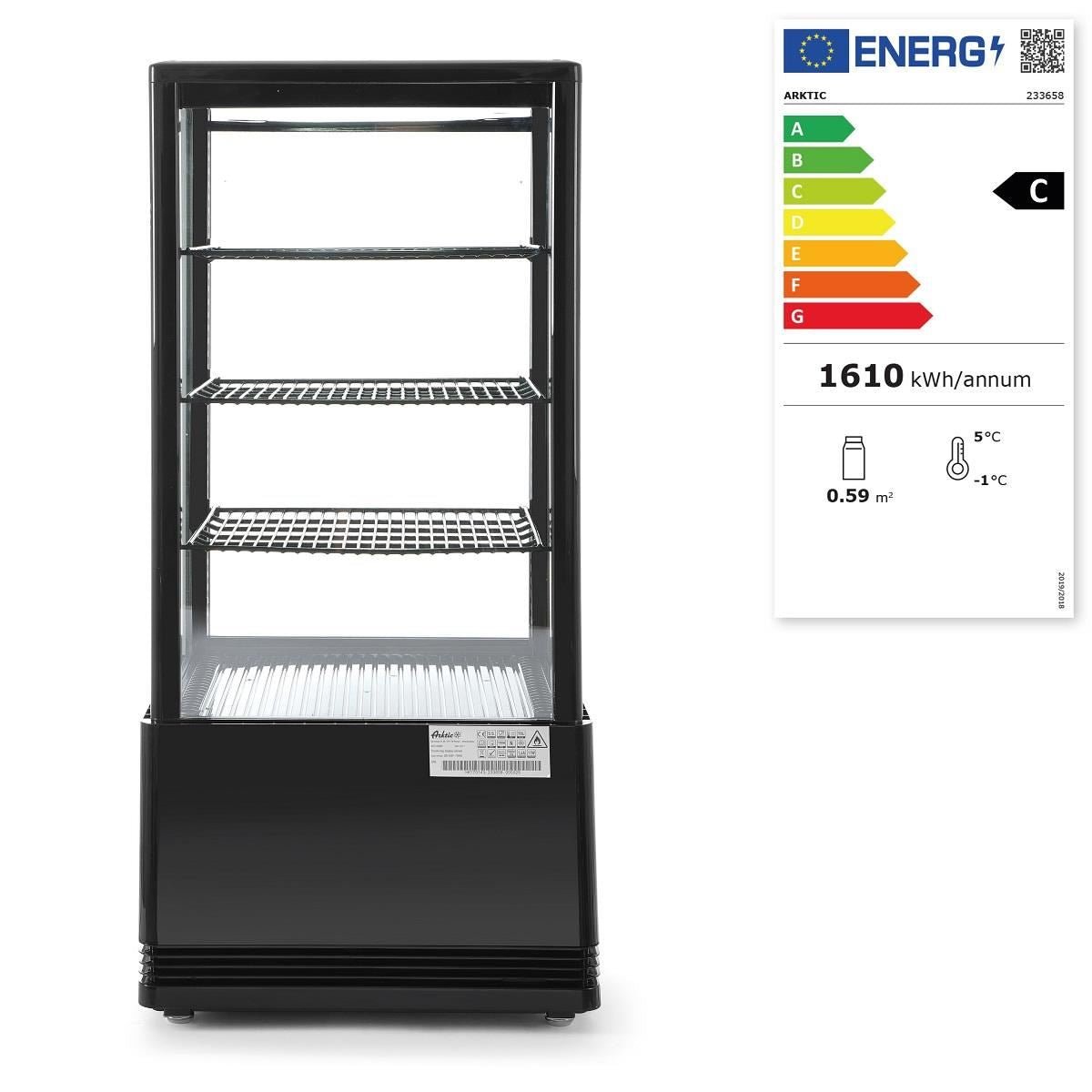 Vitrina de prezentare 78 L (neagra) - 230 V, 170 W, 452X406X (H)966 mm