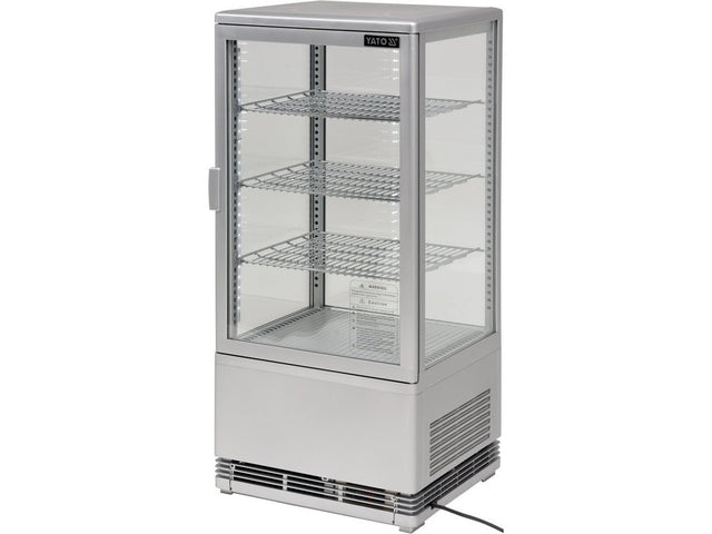 VITRINA FIRGORIFICA 78L 42X38X96 - ARGINTIU Yato YG - 05057 - Vitrine frigorifice, 428x386x960mm, rezistent Yato - scule electrice si unelte profesionale - BricoMart