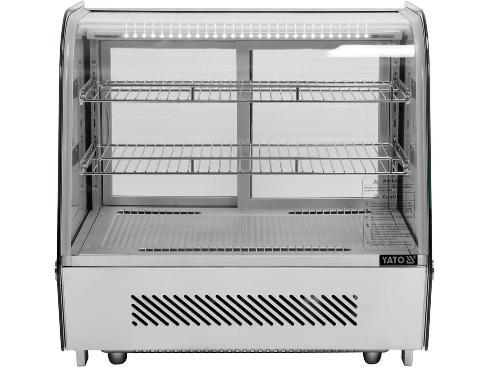 VITRINA FIRGORIFICA DE PREZENTARE 120L 70.2X56.8X68.6CM - ARGINTIU Yato YG - 05025 - Vitrine frigorifice, rezistent Yato - scule electrice si unelte profesionale - BricoMart