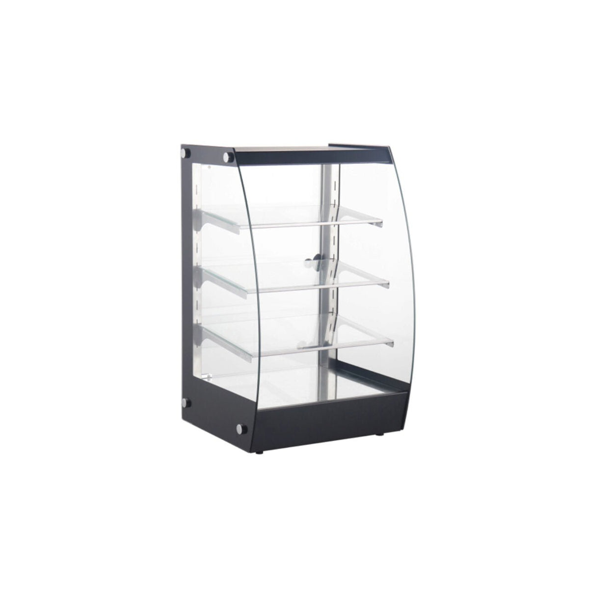 Vitrina neutra de prezentare profesionala Hendi 75 L, 3 rafturi reglabile pe inaltime, Inox 415x390x(H)716 mm
