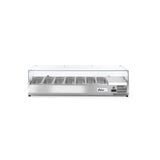 Vitrina prezentare Hendi, interval temp. -2/8?C, 180W, corp inox, ARKTIC by Hendi, 1605x395x(H)430 mm, 7 vase  GN 1/3