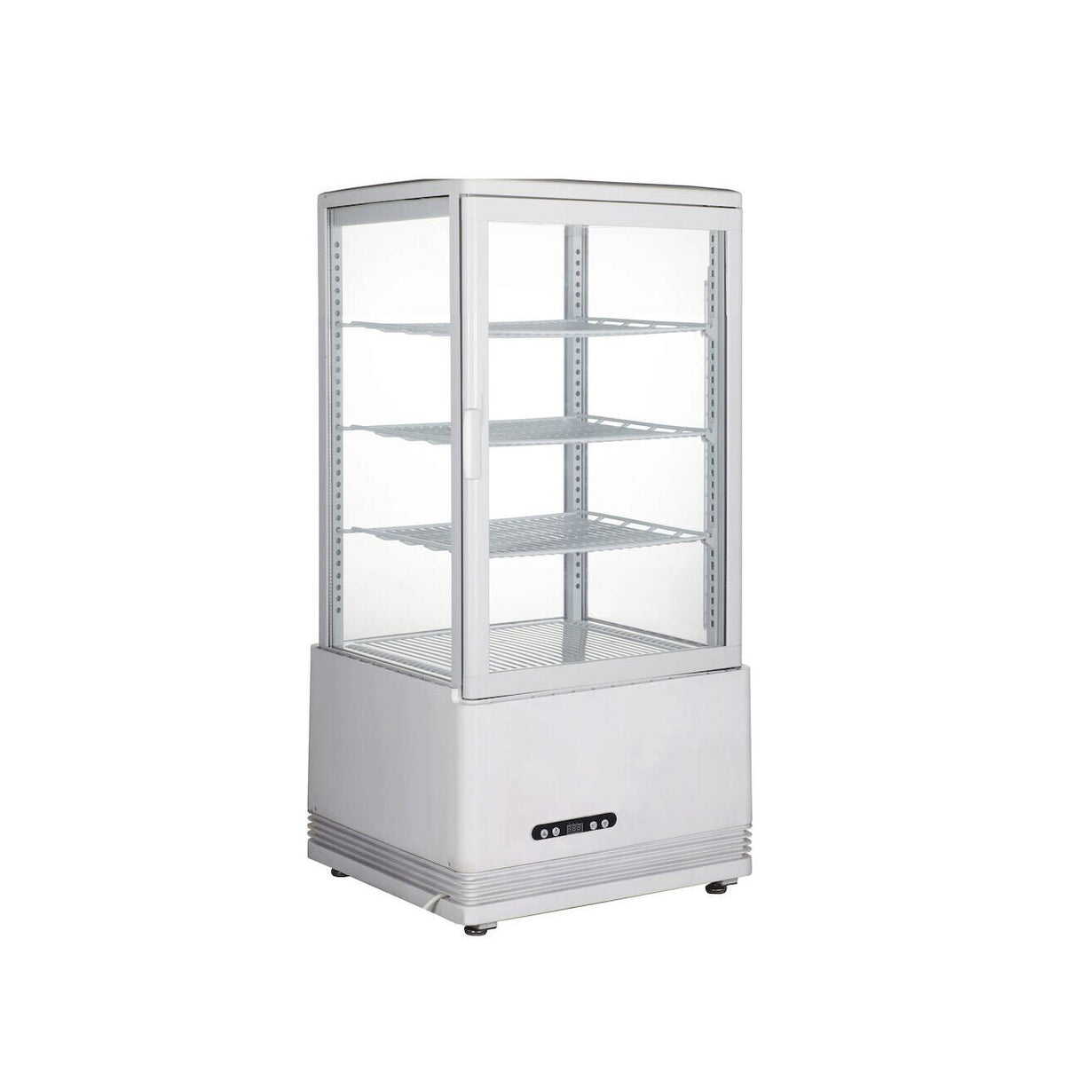 Vitrina rece pt prezentare, alba, 68 lt, interval temp 0-12 gr C, 170 W, 3 rafturi reglabile pe inaltime, ARKTIC by Hendi, 452x406x(H)891 mm, Clasa energetica C