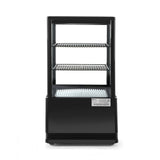 Vitrina rece pt prezentare, neagra, 58 lt, interval temp. 2-6 gr C, 170 W, 2 rafturi reglabile pe inaltime, ARKTIC by Hendi, 452x406x(H)816 mm, Clasa energetica C