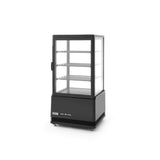 Vitrina rece pt prezentare, Negru, 68 lt, interval temp 2-6 gr C, 170 W, 3 rafturi reglabile pe inaltime, ARKTIC by Hendi, 452x406x(H)891 mm, Clasa energetica C