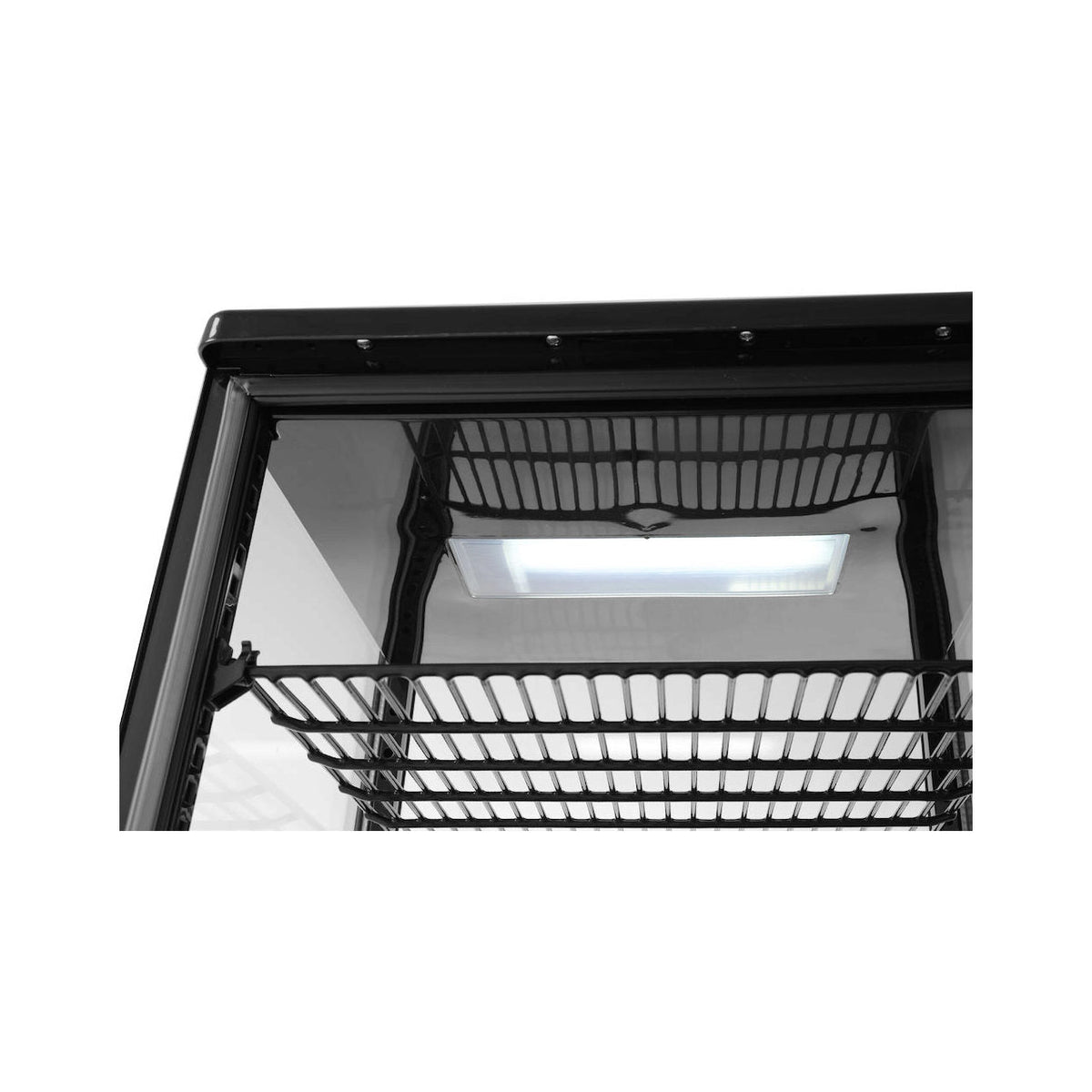 Vitrina rece pt prezentare, Negru, 68 lt, interval temp 2-6 gr C, 170 W, 3 rafturi reglabile pe inaltime, ARKTIC by Hendi, 452x406x(H)891 mm, Clasa energetica C