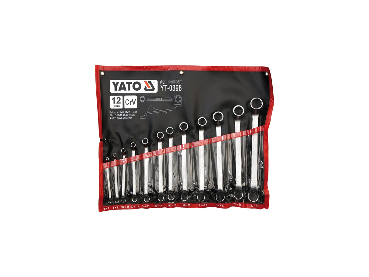 YATO YT-0398 GYŰRŰKULCS KÉSZLET KÖNYÖKKEL 6-32MM, 12 RÉSZES 