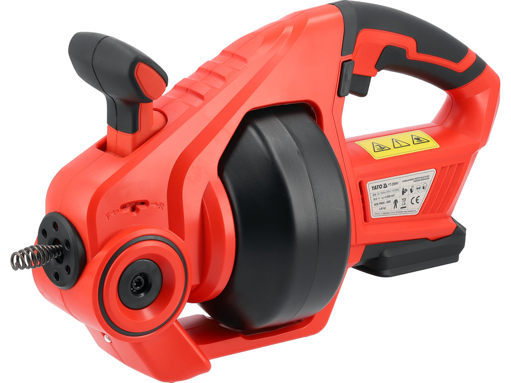 Aparat de desfundat țevi cu acumulator YATO YT-25041, 18 V, spirală 7 m