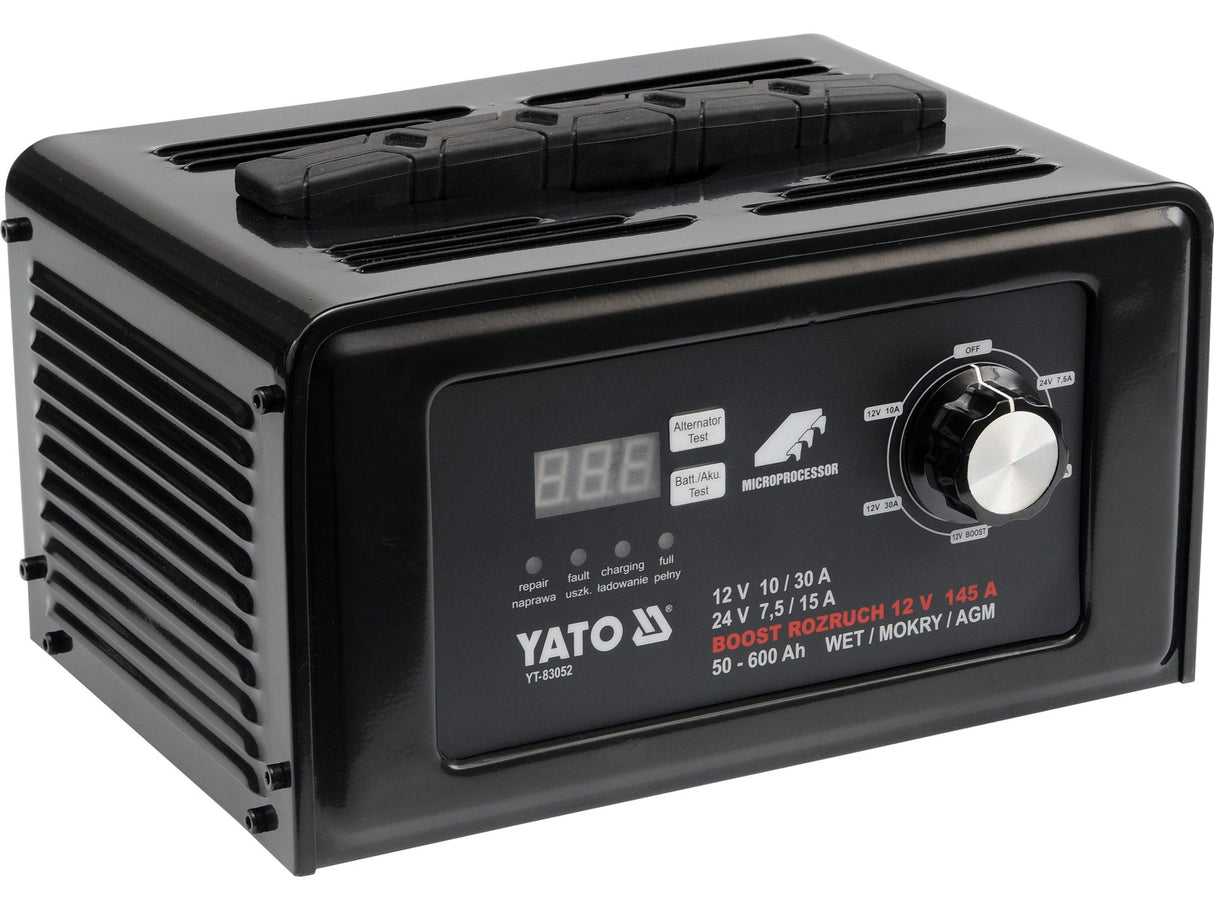 AUTÓAKKUMULÁTOR EGYENIRÁNYÍTÓ, YATO YT-83052 12V/24V, 30A 